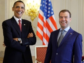 Барак Обама и Дмитрий Медведев в Праге. Фото с сайта daylife.com