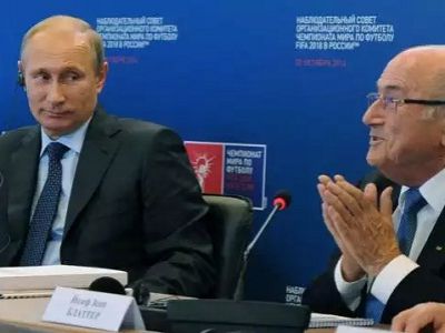 Й.Блаттер и В.Путин, 28.10.2014, Москва. Фото: svoboda.org