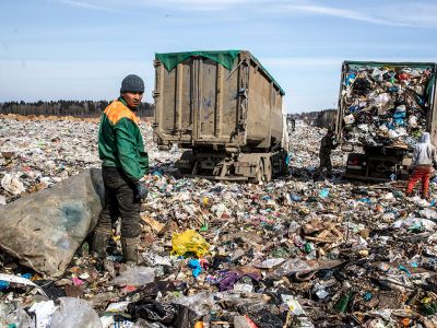 Территория полигона твердых бытовых отходов "Ядрово". Фото: Сергей Бобылев / ТАСС