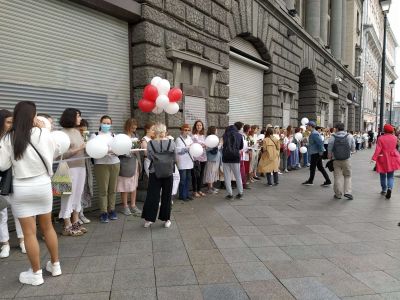 Акция солидарности с протестующими у посольства Беларуси в Москве. Фото: Анна К / Каспаров.Ru
