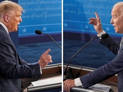 Теледебаты Трамп - Байден. Фото: RUNYweb.com