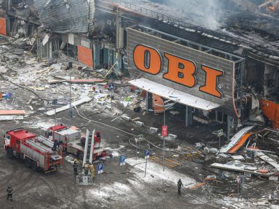 Последствия пожара в торговом центре "Мега Химки". Фото: АГН "Москва"