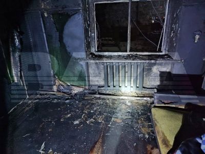 Последствия пожара в здании военного комиссариата в селе Ивантеевка. Фото: Baza