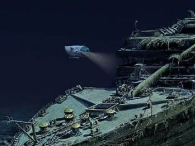 Батискаф у обломков "Титаника". Иллюстрация: t.me/worldprotest
