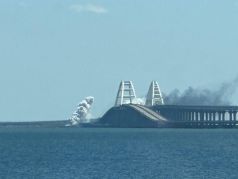 Удар по Крымскому мосту, 12.08.23. Фото: t.me/anatoly_nesmiyan